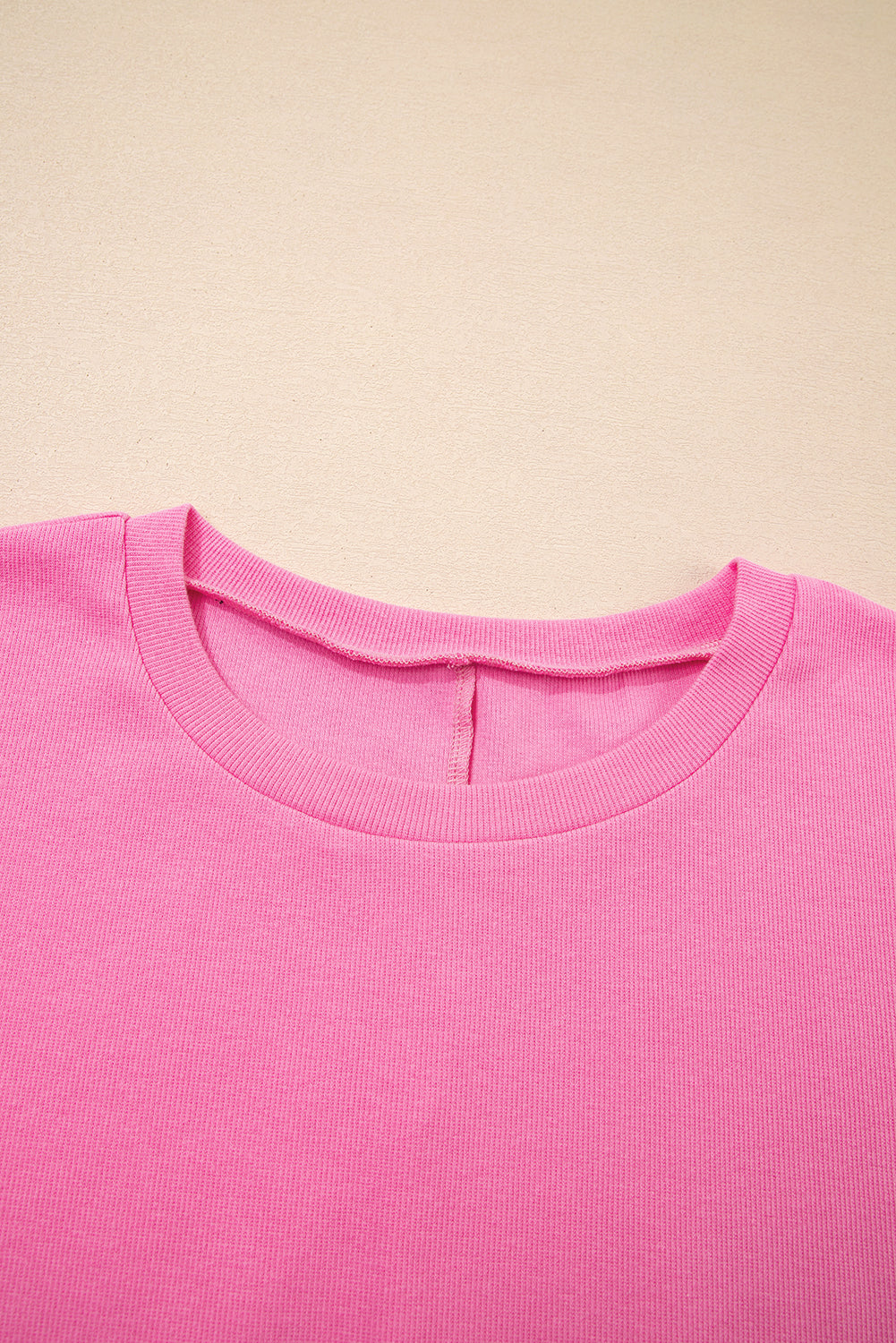 Pink Ribbed Drop Shoulder Tee and Skort Plus Size Set