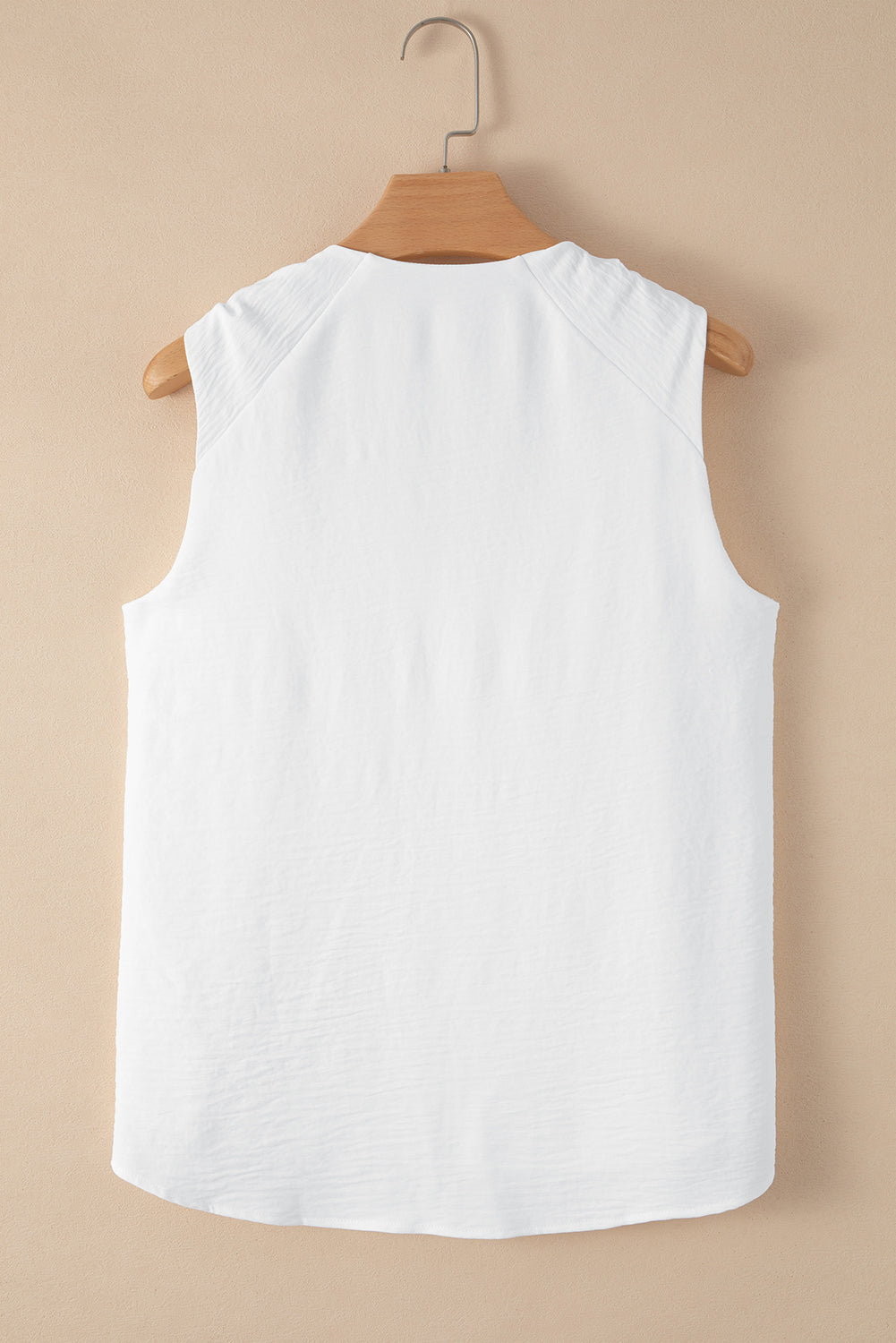 Apricot Plain V Neck Casual Knotted Shoulder Vest