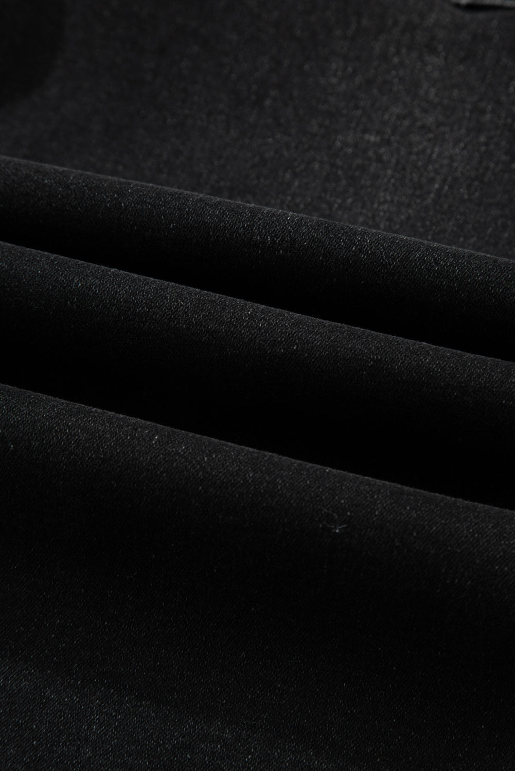 Black Raw Hem Straight Leg Loose High Waist Jeans