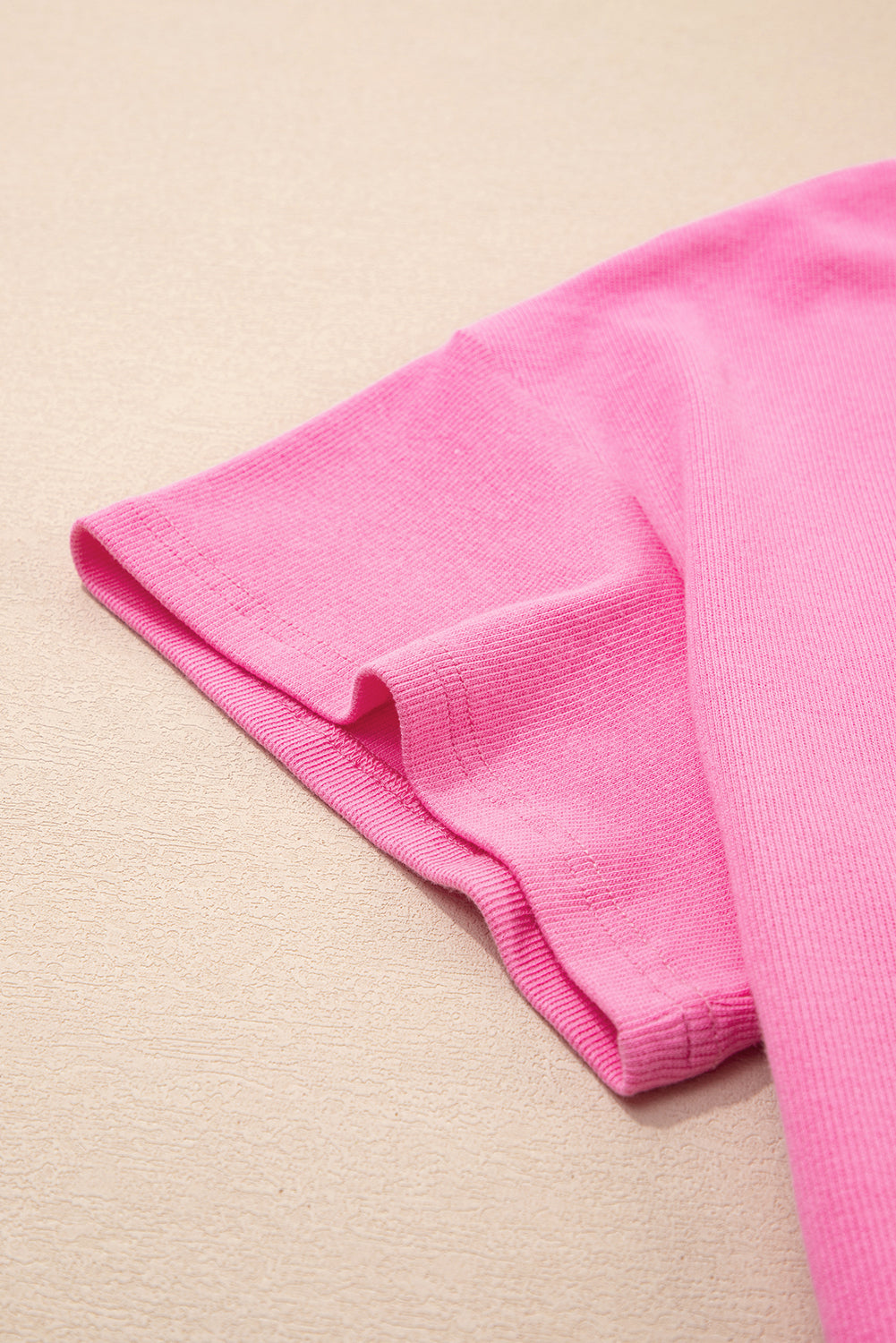 Pink Ribbed Drop Shoulder Tee and Skort Plus Size Set
