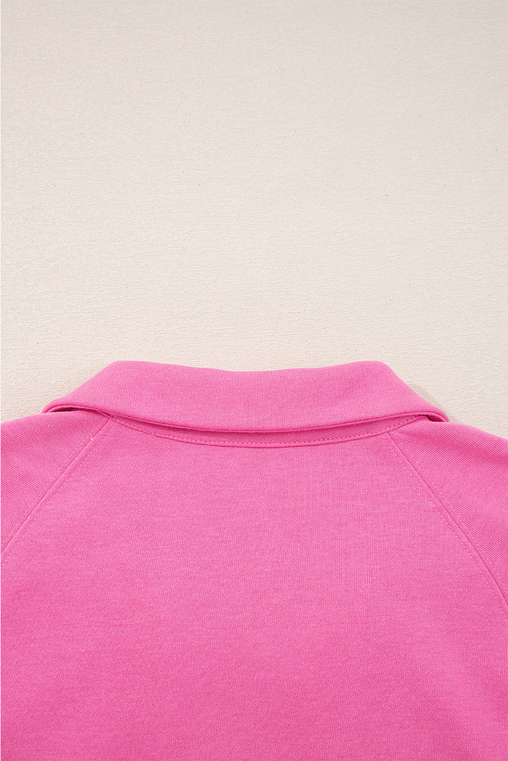 Sachet Pink Solid Color Collared Pullover and Central Seam Pants Set