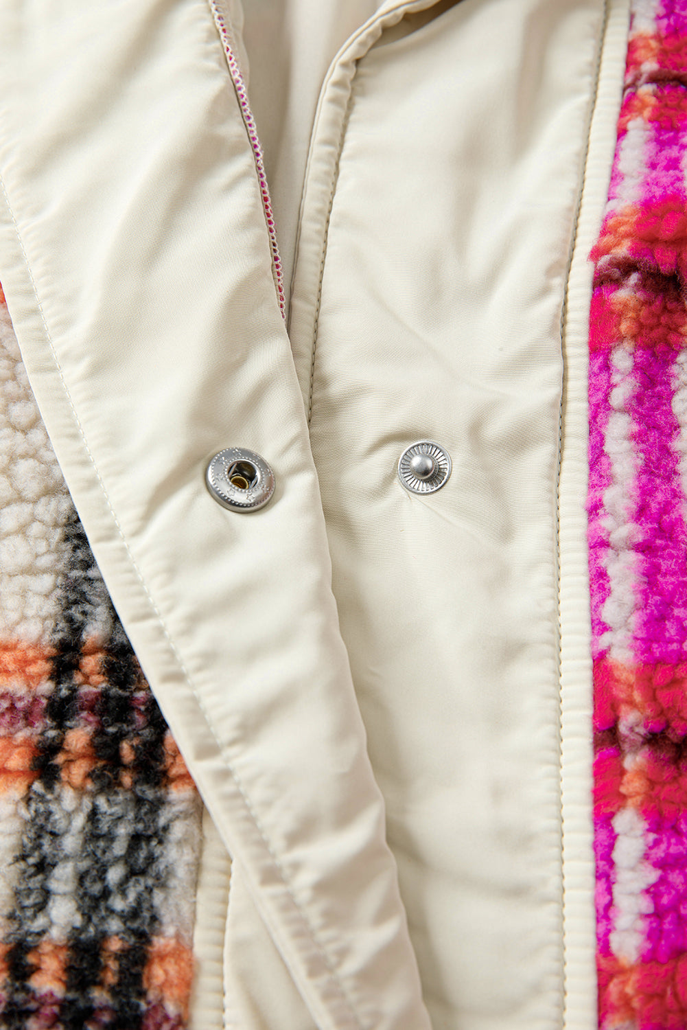 Rose Sherpa Plaid Collared Jacket Vest