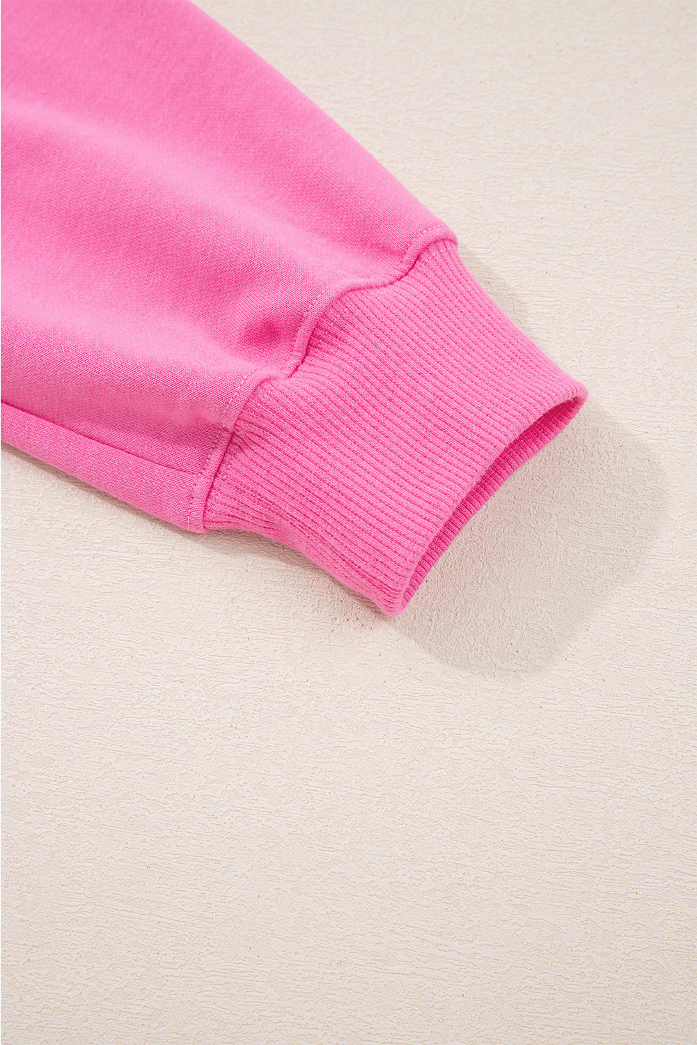 Sachet Pink Solid Color Collared Pullover and Central Seam Pants Set